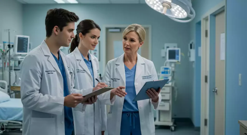 International students in US medical university campus